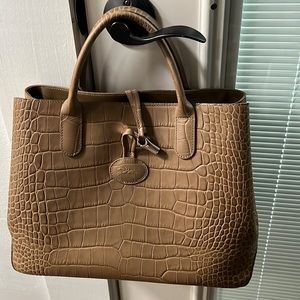 Longchamp Roseau beautiful croc embossed